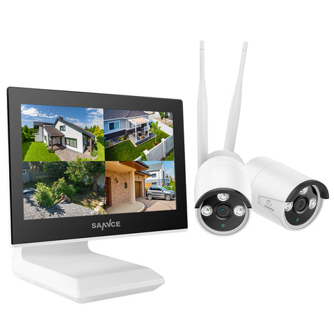 2K Super HD 10 Channel NVR w/3MP Wireless Camera System, 10.1'' LCD Monitor, Pack of 2 Cameras, Smart Motion Alerts, AI Human Recognition, Work with Alexa 2K Super HD 10 Channel NVR w/3MP Wireless Camera System, 10.1'' LCD Monitor, Pack of 2 Cameras, Smart Motion Alerts, AI Human Recognition, Work with Alexa
