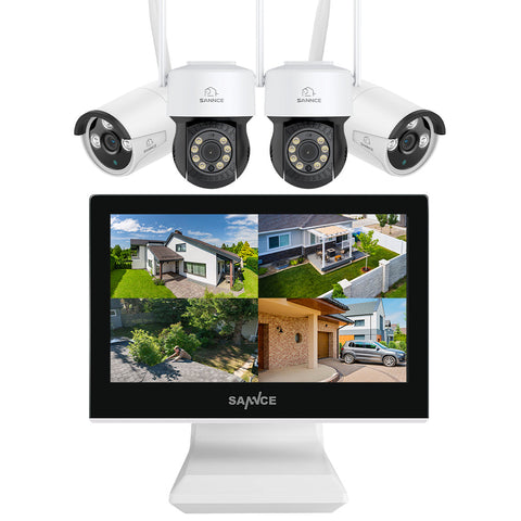 10 Channel Wireless PT Security Camera System, 5MP NVR w/ 10.1'' LCD Monitor, 5MP Wireless PT Security Camera, Pan & Tilt 2Pcs IP Cameras AI Human Detection, Remote Access, Smart Motion Alerts, Work with Alexa 10 Channel Wireless PT Security Camera System, 5MP NVR w/ 10.1'' LCD Monitor, 5MP Wireless PT Security Camera, Pan & Tilt 2Pcs IP Cameras AI Human Detection, Remote Access, Smart Motion Alerts, Work with Alexa