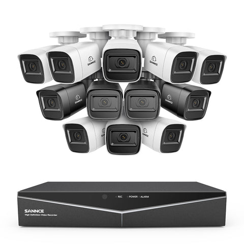 1080p 16 Channel 12 Camera Outdoor Wired CCTV System, Smart Motion Detection, 100 ft Infrared Night Vision, IP67 Weatherproof 1080p 16 Channel 12 Camera Outdoor Wired CCTV System, Smart Motion Detection, 100 ft Infrared Night Vision, IP67 Weatherproof