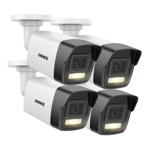 ANNKE C500P - 3K Dual Light Outdoor PoE Security Camera, Colour & IR Night Vision, 3072*1728 Resolution, f/1.6 Aperture (0.005 Lux), Human & Vehicle Detection, Built-in Microphone, IP67, 4PCS ANNKE C500P - 3K Dual Light Outdoor PoE Security Camera, Colour & IR Night Vision, 3072*1728 Resolution, f/1.6 Aperture (0.005 Lux), Human & Vehicle Detection, Built-in Microphone, IP67, 4PCS