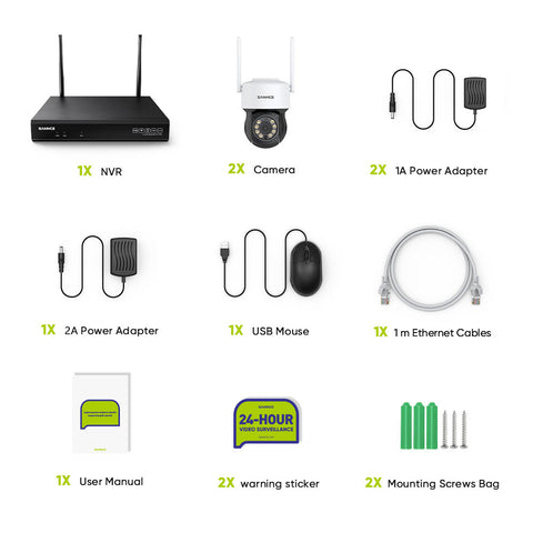 3MP 10-Channel Wireless CCTV PT Camera System, 8MP NVR, 3MP Pan & Tilt WiFi IP Cameras, Audio Recording, AI Human Detection, Work With Alexa 3MP 10-Channel Wireless CCTV PT Camera System, 8MP NVR, 3MP Pan & Tilt WiFi IP Cameras, Audio Recording, AI Human Detection, Work With Alexa
