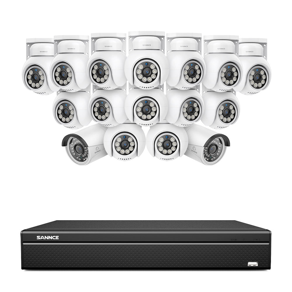 SANNCE 4K POE Security Camera System (2 Pack) – Outdoor Indoor 8MP IP Cam With Two-Way Talk & Human Detection