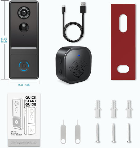 Wireless Video Doorbell, 1080P HD, No Monthly Fee, Triple Motion Detection, 180-Day Battery Life, Night Vision, 2-Way Audio, IP66 Weatherproof, Works with Alexa & Google Home Wireless Video Doorbell, 1080P HD, No Monthly Fee, Triple Motion Detection, 180-Day Battery Life, Night Vision, 2-Way Audio, IP66 Weatherproof, Works with Alexa & Google Home