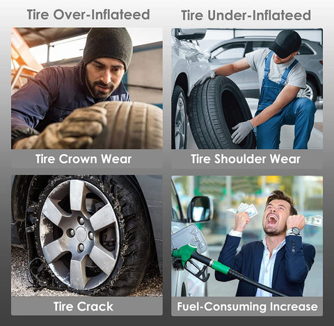 Tire Pressure Monitoring System, Bluetooth 5.0, 5 Alarm Modes, 4 TPMS External Sensors, Support iOS & Android,  Real-time Detection Pressure & Temperature, Easy to Install Tire Pressure Monitoring System, Bluetooth 5.0, 5 Alarm Modes, 4 TPMS External Sensors, Support iOS & Android,  Real-time Detection Pressure & Temperature, Easy to Install