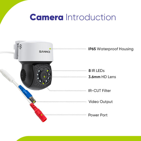 5MP 8 Channel PT Security Camera System - Hybrid 5-in-1 DVR, Pan & Tilt CCTV Camera, 100 ft Night Vision, Motion Detection, Outdoor, Waterproof 5MP 8 Channel PT Security Camera System - Hybrid 5-in-1 DVR, Pan & Tilt CCTV Camera, 100 ft Night Vision, Motion Detection, Outdoor, Waterproof