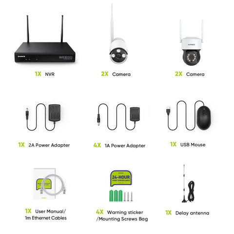 5MP 10-Channel Wireless PT Security Camera System, 8MP NVR, 5MP Pan & Tilt WiFi IP Camera, Two-Way Audio, IP66 Waterproof, Smart AI Human Detection, Work With Alexa 5MP 10-Channel Wireless PT Security Camera System, 8MP NVR, 5MP Pan & Tilt WiFi IP Camera, Two-Way Audio, IP66 Waterproof, Smart AI Human Detection, Work With Alexa