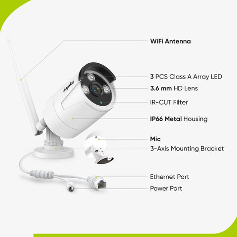 3MP 10-Channel Wireless Security Camera System, 8MP NVR,  6pcs 3MP WiFi IP Cameras, Audio Recording, AI Human Detection, Work With Alexa 3MP 10-Channel Wireless Security Camera System, 8MP NVR,  6pcs 3MP WiFi IP Cameras, Audio Recording, AI Human Detection, Work With Alexa