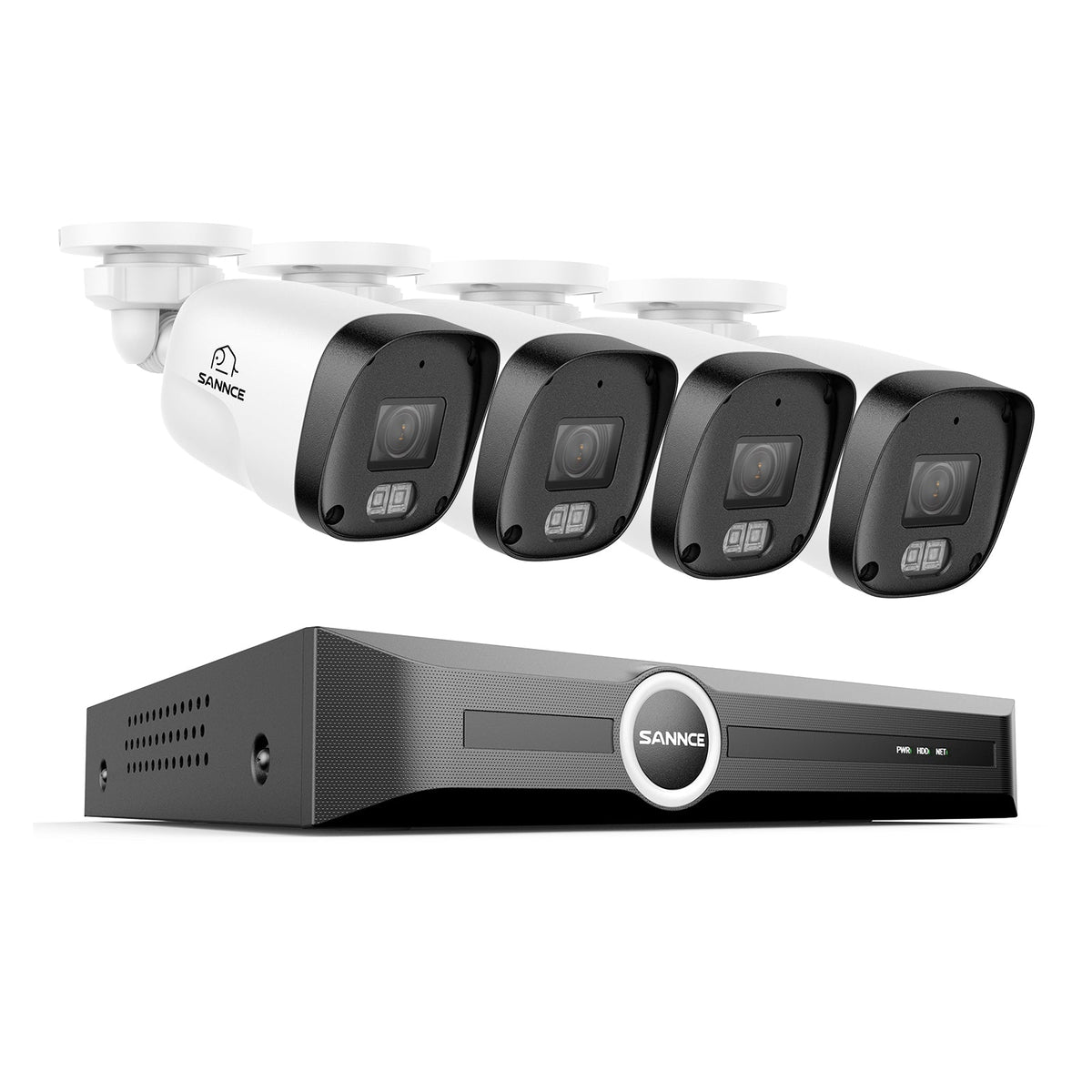 3MP 8-Channel PoE Security Camera System with 6MP NVR, F1.0 Full Color Night Vision, 4Pcs 2K Cameras, AI Human & Vehicle Detection, S+265