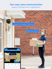 3MP 10-Channel Wireless CCTV PT Camera System, 8MP NVR, 3MP Pan & Tilt WiFi IP Cameras, Audio Recording, AI Human Detection, Work With Alexa