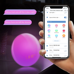 Wake-up Light with 9 Colour Modes, Two Independent Alarm Clocks, 5 Ringtones, 11 Sleep Sound Effects