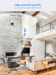 3MP 10-Channel Wireless CCTV PT Camera System, 8MP NVR, 3MP Pan & Tilt WiFi IP Cameras, Audio Recording, AI Human Detection, Work With Alexa