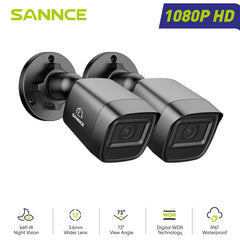 2MP 2pcs Outdoor Bullet CCTV Cameras, Smart Human / Vehicle / Motion Detection(2-Pack)