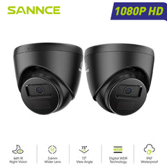 2MP 2pcs Outdoor Bullet CCTV Cameras, Smart Human / Vehicle / Motion Detection(2-Pack)