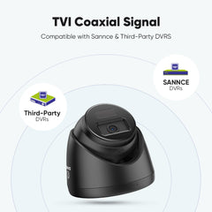 8 Channel 1080P Wired Security Camera System - Hybrid DVR, 4pcs 2MP Turret Cameras, Outdoor & Indoor, Smart Motion Detection, Remote Access