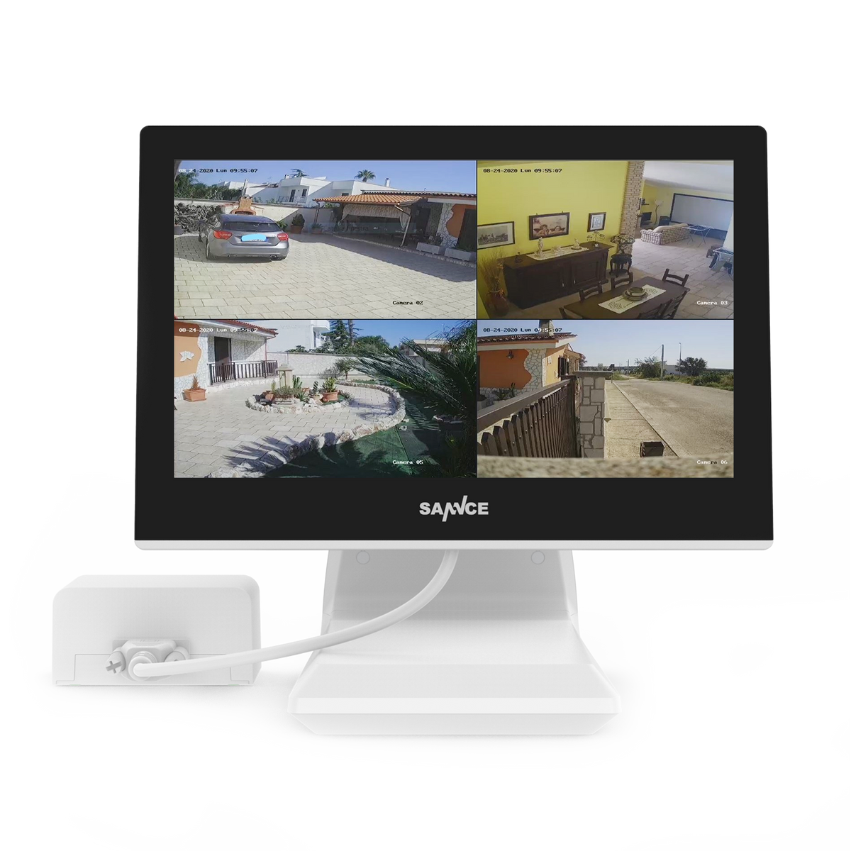 2K Super HD 10 Channel NVR, 10.1'' LCD Monitor, Smart Motion Alerts, AI Human Recognition, Work with Alexa