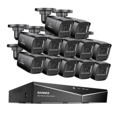 1080p 16 Channel 12 Camera Outdoor Wired CCTV System, Smart Motion Detection, 100 ft Infrared Night Vision, IP67 Weatherproof