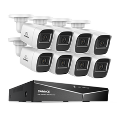 1080p 16 Channel 8 Camera Outdoor Wired Security System, Smart Motion Detection, 100 ft Infrared Night Vision, IP67 Weatherproof