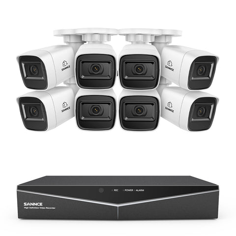 1080p 16 Channel 8 Camera Outdoor Wired Security System, Smart Motion Detection, 100 ft Infrared Night Vision, IP67 Weatherproof