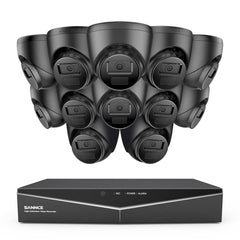 1080p 16 Channel 12 Camera Outdoor Wired Security System, Smart Motion Detection, 100 ft Infrared Night Vision, IP66 Weatherproof