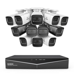 1080p 16 Channel 12 Camera Outdoor Wired CCTV System, Smart Motion Detection, 100 ft Infrared Night Vision, IP67 Weatherproof