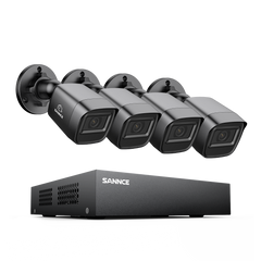 1080P 8-Channel Wired Security DVR System with 4pcs 2MP Outdoor Bullet CCTV Cameras, Smart Human / Vehicle / Motion Detection
