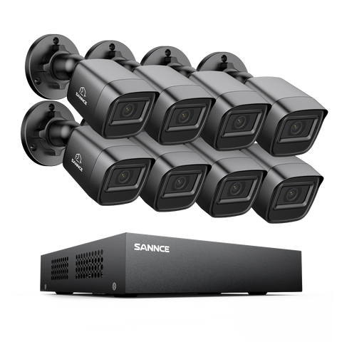 1080P 8-Channel Wired Security DVR System with 8pcs 2MP Outdoor Bullet CCTV Cameras, Smart Human / Vehicle / Motion Detection