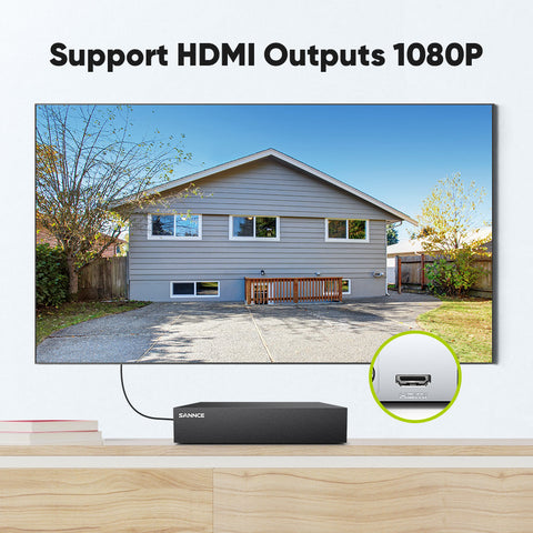 5MP 8-Channel Wired Security DVR System with 4pcs 2MP Outdoor Bullet CCTV Cameras, Smart Human / Vehicle / Motion Detection