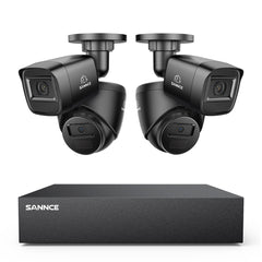 5MP 8-Channel Wired Security DVR System with 4pcs 2MP Outdoor CCTV Cameras, Smart Human / Vehicle / Motion Detection