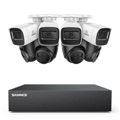 5MP 8-Channel Wired Security DVR System with 8pcs 2MP Outdoor CCTV Cameras, Smart Human / Vehicle / Motion Detection