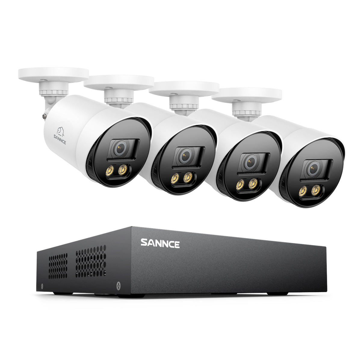 8 Channel 5MP Full-Color Security Camera System - Hybrid DVR, 4PCS Warm-Light Cameras, Outdoor & Indoor, Smart Motion Detection, Remote Access