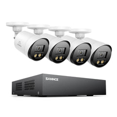 8 Channel 5MP Full-Color Security Camera System - Hybrid DVR, 4PCS Warm-Light Cameras, Outdoor & Indoor, Smart Motion Detection, Remote Access