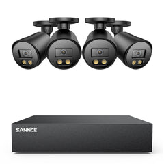 8 Channel 5MP Full-Color Security Camera System - Hybrid DVR, 4PCS Warm-Light Cameras, Outdoor & Indoor, Smart Motion Detection, Remote Access