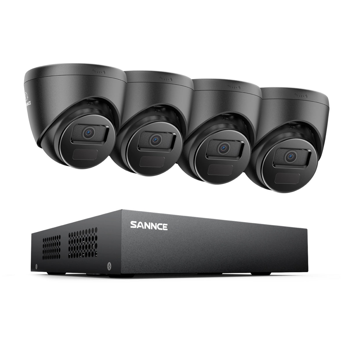 1080P 8-Channel Wired Security DVR System with 4pcs 2MP Outdoor Bullet CCTV Cameras, Smart Human / Vehicle / Motion Detection