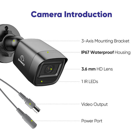 5MP 8-Channel Wired Security DVR System with 4pcs 2MP Outdoor Bullet CCTV Cameras, Smart Human / Vehicle / Motion Detection