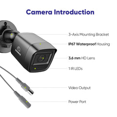 5MP 8-Channel Wired Security DVR System with 4pcs 2MP Outdoor Bullet CCTV Cameras, Smart Human / Vehicle / Motion Detection
