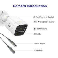 1080P CCTV Camera Kit, 100 ft IR Night Vision, Digital WDR & DNR, IP66 Waterproof for Indoor and Outdoor Security, Pack of 4