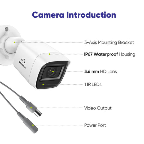 5MP 8-Channel Wired Security DVR System with 4pcs 2MP Outdoor Bullet CCTV Cameras, Smart Human / Vehicle / Motion Detection