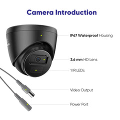 1080P CCTV Camera Kit, 100 ft IR Night Vision, Digital WDR & DNR, IP66 Waterproof for Indoor and Outdoor Security, Pack of 4