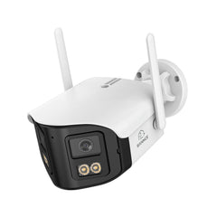 DQ400 - 4MP Dual-Lens Outdoor PoE WiFi Security Camera, 170° Ultra-wide Angle, Full-Color Night Vision, 2.4G/5G Dual-Band WiFi, Two-Way Audio, Cloud & Max. 256 GB Local Storage, Works with Alexa