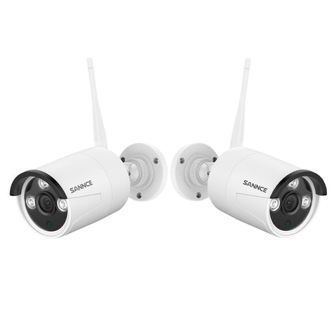 3MP Wireless Security Camera, 2PCS WiFi IP Cameras for SANNCE N48WHE NVR, AI Human Detection, Work with Alexa, 100ft Night Vision, Remote Access & Smart Motion Alerts