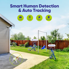 10 Channel 5MP Wireless PT Security Camera System, 5MP NVR w/ 10.1'' LCD Monitor, Pan & Tilt, AI Human Detection, Remote Access, Smart Motion Alerts, Work with Alexa