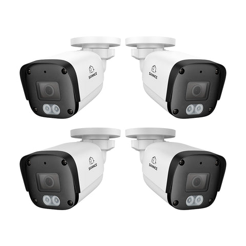 4PCS 5MP Full HD PoE IP Security Camera, Night Vision, Advanced Detection, IP67 Waterproof