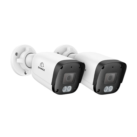 2PCS 5MP Full HD PoE IP Security Camera, Two-Way Communication, Night Vision, IP67 Waterproof