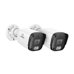2PCS 5MP Full HD PoE IP Security Camera, Two-Way Communication, Night Vision, IP67 Waterproof