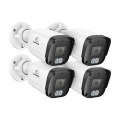 4PCS 3MP Full HD PoE IP Bullet Security Camera, Two-Way Communication