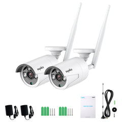 3MP Wireless Security Camera, 2PCS WiFi IP Cameras for SANNCE N48WHE/N98WHE/N44WEF NVR, AI Human Detection, Work with Alexa, 100ft Night Vision, Remote Access & Smart Motion Alerts