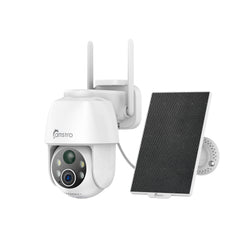 Camstro 3MP Outdoor Solar Powered Battery Security IP Cameras, 5200mAh Rechargeable Battery, 130° Ultra Wide Angle, Color Night Vision, Human & Vehicle Smart Detection, Two-Way Audio, Works with Alexa & Google