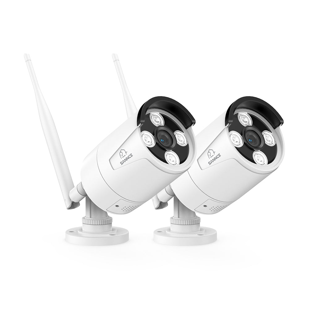 8MP Wireless Security Camera, 2PCS Wi-Fi IP Cameras for SANNCE N98WHG NVR, Human Detection& Smart Motion Alerts, 100ft Night Vision, Two-Way Audio, Work with Alexa