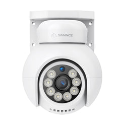 10 Channel 4K PoE CCTV System with 4 Cameras, 8MP Outdoor Pan-Tilt IP Cameras, AI Detection, Smart Tracking, Color Night Vision, H.265+, Two-Way Audio