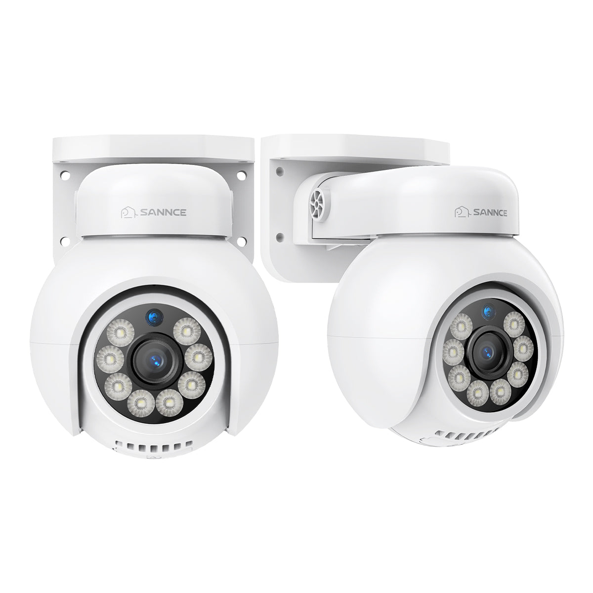 2PCS 4K 8MP UHD PoE Security Outdoor PT IP Camera - Pan & Tilt, Smart Vehicle Detection, Two-way Audio, Up to 256G TF card storage, Support Onvif, work with SANNCE N98PBD/N96PBK